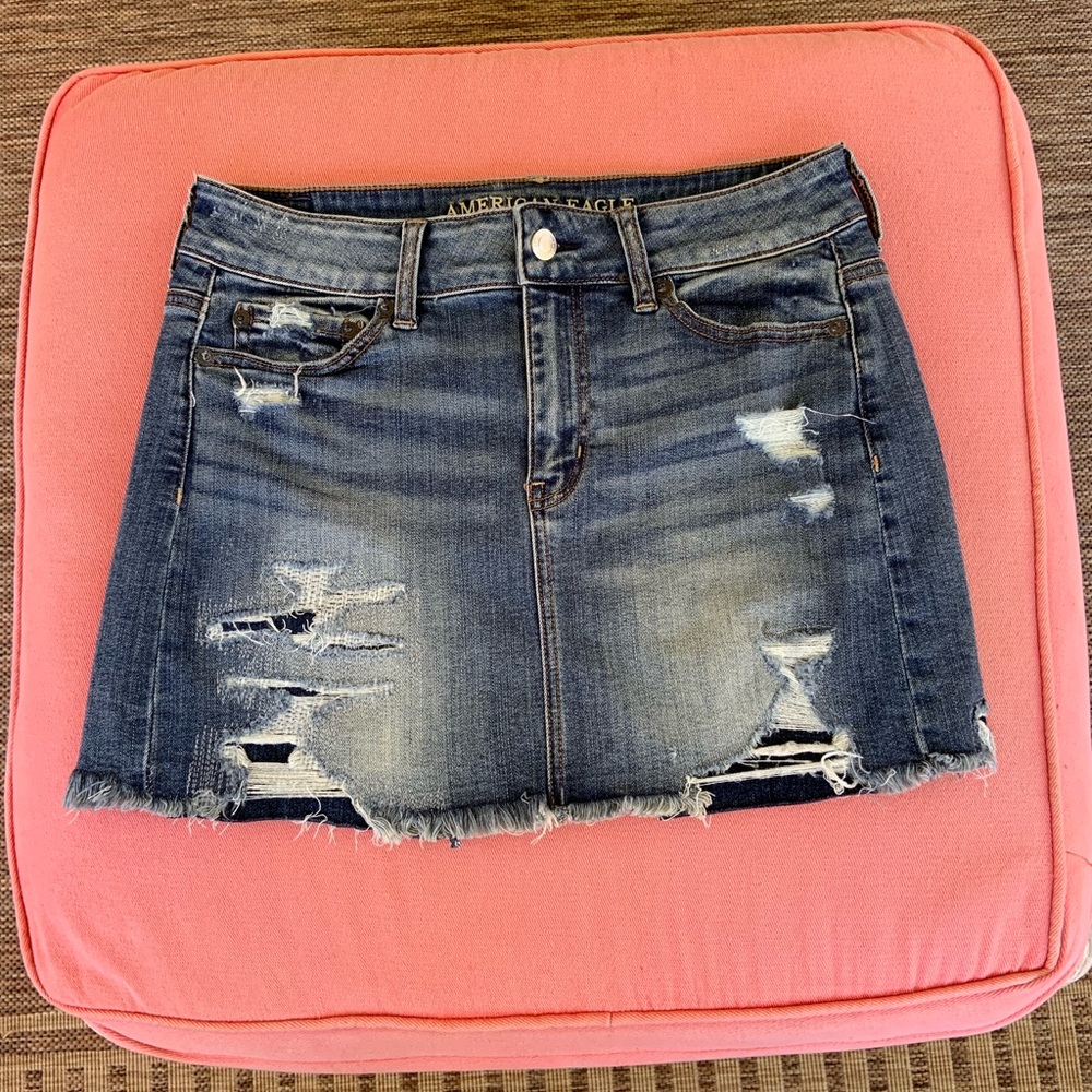 American Eagle Outfitters Blue Mini Skirt Casual